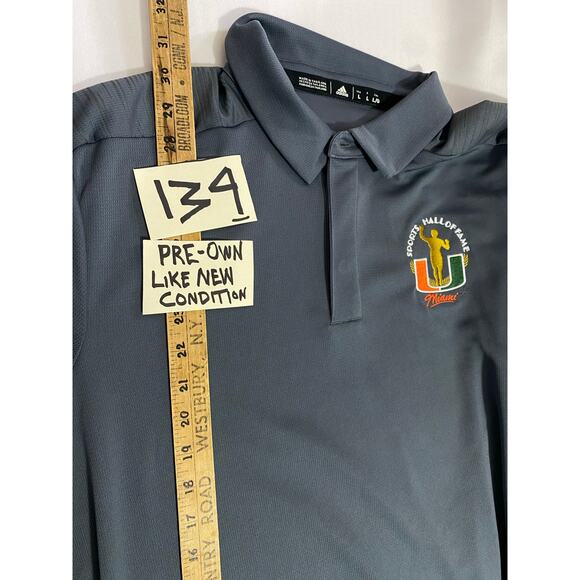 Miami Hurricanes Team Issued Men's Hall of Fame Adidas Polo Shirt Gray Large - Picture 4 of 13